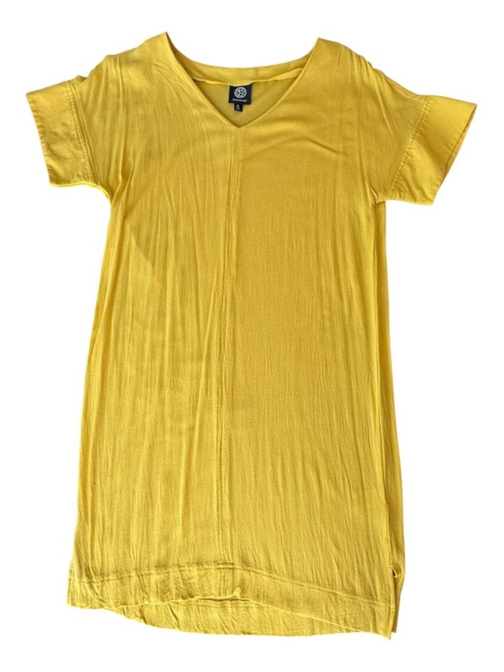Bobeau Mustard Yellow V-Neck Dress | Size Medium | 100% Rayon